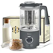 Máquina de Leite Vegetal 400mL com Temporizador de Atraso, Filtro Integrado e Sensor de Tampa, Beeze, Cinza