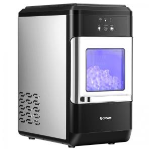 Máquina de Gelo até 19 kg em 24H Portátil com Autolimpeza Integrada e Painel de Controle Inteligente, 110V 120W, COSTWAY, Preta