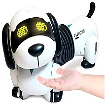 Cão Robô Programável Eletronico com Olhos de LED, RC DREAMER, Branco