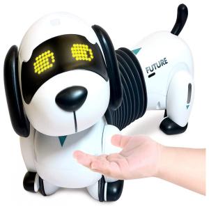 Cão Robô Programável Eletronico com Olhos de LED, RC DREAMER, Branco