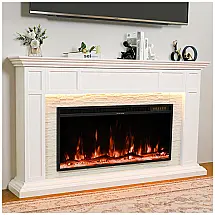 Lareira Elétrica Weyderk 175x28x102cm 1500W Chamas LED 15 Cores Controle 110V