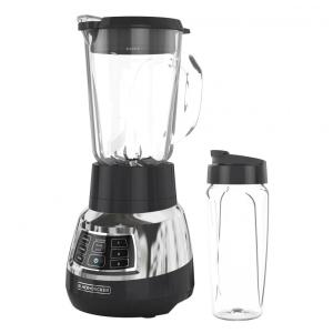 Liquidificador 710mL com Jarra de Vidro, Lâmina Serrilhada e Silencioso, 110V 900W, BLACK+DECKER, Prata