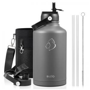 Garrafa Térmica 1900L Portátil com Isolamento a Vácuo, Aço Inoxidável, BUZIO, Cinza