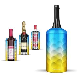 Porta Garrafa Térmico para Vinho Frost Buddy em Aço Inoxidável com Isolamento a Vácuo, Prata