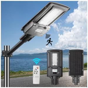 Luminária Solar Externa 12500 Lumens a Prova d 15W com Controle Remoto e Sensor de Movimento, FAVORWE, Preto