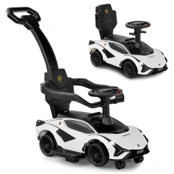 Carrinho de Passeio Infantil 3 em 1 com Alça, Música, USB, Farol e Compartimento Sob o Assento para Crianças de 1 a 5 Anos, INFANS, Branco