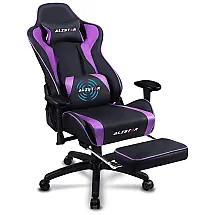 Alistar Cadeira Gamer Ergonômica Ajustável com Apoio para os Pés, Roxo e Preta