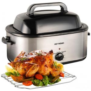 Panela Elétrica 24 Litros em Aço Inoxidável com Tampa de Visualização, 110V, ZOKSUN, Prata