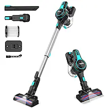 Aspirador de Pó Multifuncional INSE sem Fio Recarregável 6 em 1 com Bateria de 2200mAh, 110V 145W, Preto e Azul