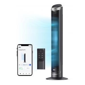 Ventilador de Torre Oscilante e Silencioso com Controle Remoto e Temporizador, 110V 45W, Dreo Smart, Preto e Prata