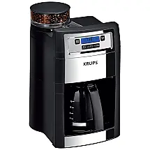 Cafeteira Elétrica Programável Moagem Fermentação Automática 5 Configurações 10 Xícaras, KRUPS KM785D50, Preto