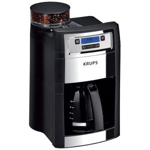 Cafeteira Elétrica Programável Moagem Fermentação Automática 5 Configurações 10 Xícaras, KRUPS KM785D50, Preto
