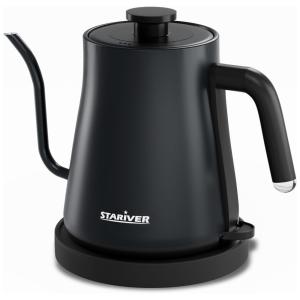 Chaleira Elétrica de 1.2L, Aço Inoxidável, 1000W, 110v, STARIVER S860, Preto