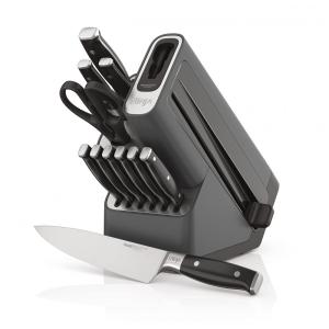 Conjunto de Facas com Afiador Embutido e Bloco de Bancada 12 Peças, NINJA K32012, Preto