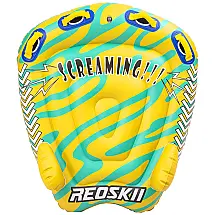 Boia Rebocável Aquática para 2 Pessoas com Conector Rápido, Perfil Baixo, REOSKII, Amarelo