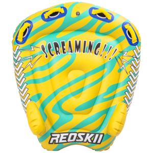 Boia Rebocável Aquática para 2 Pessoas com Conector Rápido, Perfil Baixo, REOSKII, Amarelo