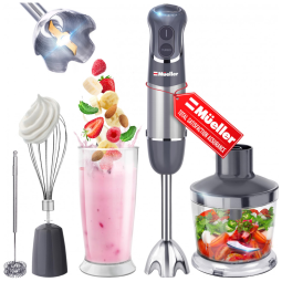 Mixer 3 em 1 com 12 Velocidades e Acessórios, 800W, 110v, MUELLER AUSTRIA MU HB 10, Cinza