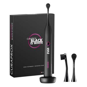 Curaprox Escova de Dentes Elétrica Revestica de Carbono Recarregável, Preta