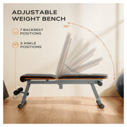 Banco Multiuso para Treino Corpo Inteiro em Casa, PERLECARE, Preto