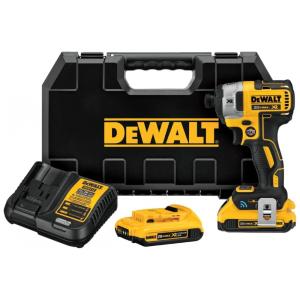 Kit Chave de Impacto com Bluetooth, Bateria 20V MAX XR, Carregador e Bolsa de Transporte, DEWALT DCF888D2, Amarelo