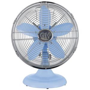 Ventilador de Mesa Retrô com 3 Velocidades, 110V, Good Housekeeping 92604, Azul Claro