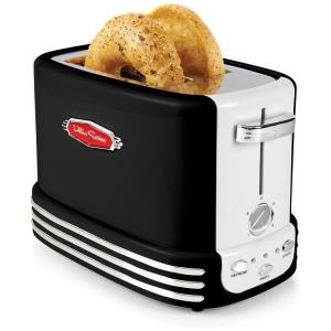 Torradeira Elétrica Retrô 2 Fatias com 5 Níveis de Tostagem, 900W, 110v, NOSTALGIA RTOS200BK, Preto