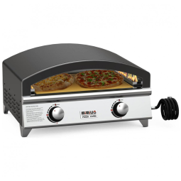 Forno de Pizza a Gás Portátil Aço Inoxidável e Multifuncional, Mimiuo, Preto