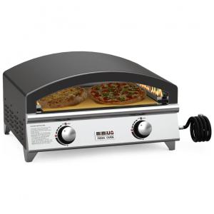 Forno de Pizza a Gás Portátil Aço Inoxidável e Multifuncional, Mimiuo, Preto
