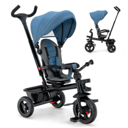 Triciclo Infantil para Passeio com Assento Ajustável 5 Estágios, Idade Recomendada 1 a 5 Anos, HONEY JOY, Azul