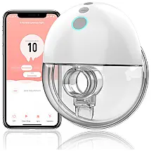 Bomba Tira Leite Unica Elétrica Recarregável com Controle por App e 10 Níveis de Sucção, ANTSIYA, Branco