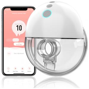 Bomba Tira Leite Unica Elétrica Recarregável com Controle por App e 10 Níveis de Sucção, ANTSIYA, Branco