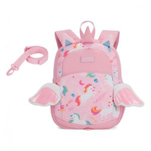 Mochila infantil mommore unicórnio rosa com guia de segurança