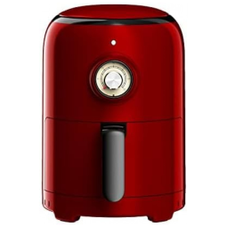 Fritadeira elétrica sem óleo Aria Air Fryers retrô vermelha, cesto cerâmico 1,9L, 800W, antiaderente, dials analógicos, fácil limpeza, 110V