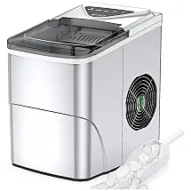 FZF Máquina de Gelo Automática Portátil, Produz 11 kg em 24h, 110V, Prata