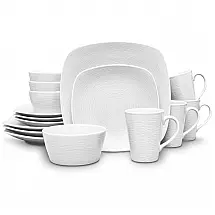 Aparelho de Jantar, Elegância e Sofisticação para Sua Mesa com 16 Peças, Formato Quadrado e Material de Porcelana, Noritake 43813-16R