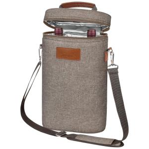 Bolsa Térmica Para Transporte de Vinhos até 2 Garrafas com Alça Ajustável, Cáqui, Cáqui, TIRRINIA, Cáqui