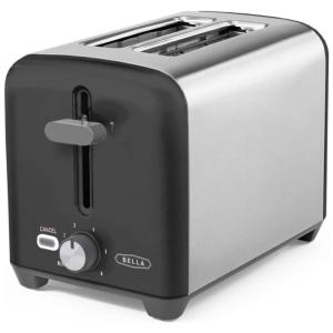Torradeira Elétrica 2 Fatias em Aço Inoxidável, 110V 750W, BELLA, Preta