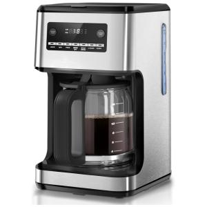 Cafeteira Programável de 14 xícaras com Filtro Reutilizável, Placa Quente para Manter, Temporizador e Autolimpante, 110V 800W, Kismile