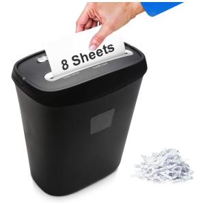 Fragmentadora de Papel 8 Folhas com Corte Transversal, 110V, Honeywell Safes Door Locks 9308F, Preta