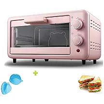 Forno Elétrico de Bancada 11L com Controle de Temperatura e Temporizador, 800W, Aço Inoxidável, 110v, TELLGOY, Rosa