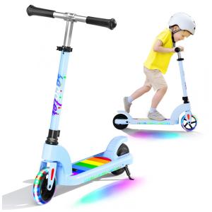 Patinete Elétrico Infantil com Altura Ajustável e Velocidade até 9 km/h para Crianças de 6 a 12 Anos, ANHAO E9, Azul