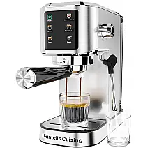Máquina de Café Expresso 20 Bar para Café Longo com Infusão a Frio com Tela Digital e Vaporizador de Leite, 110V 1350W, URintells Cuising