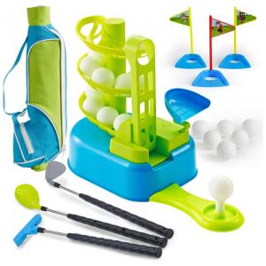 Kit de Golfe com Tacos, Bolas, Bolsa e Acessórios para Crianças de 3 Anos ou Mais, JOYIN, Azul