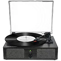 Toca Discos 3 Velocidades com Alto Falantes Embutidos e USB, Udreamer UD001, Preto