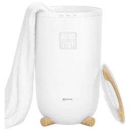 Aquecedor de Toalha Elétrico com Temporizador até 60 Min, Display LED e Trava para Crianças, 110V, Keenray CL45, Branco e Marrom