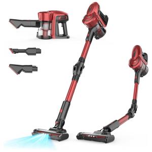 Aspirador de Pó sem Fio 4 em 1 Potente 250W 25 kpa até 40 Min de Ação, 110v, MR.WHITE, Vermelho