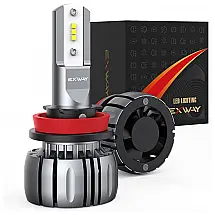 Exway Kit Xenon Lâmpadas LED Branca 15000 Lumens 6500K 60W, H11, H9, H8, 2 Peças