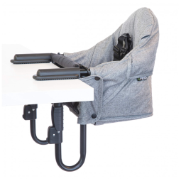 Cadeira de Alimentação Portátil com Encaixe em Mesa e Tecido Lavável, Guzzie Guss GG201SP, Cinza