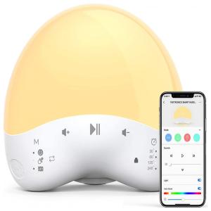 NN Máquina de Ruído Branco para Dormir, 25 Sons com Luz Ambiente Programável via App, 110V
