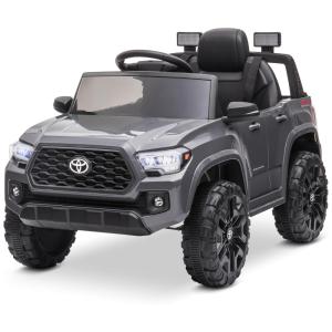 Carro Elétrico Infantil Toyota Tacoma a Bateria 12V com MP3, Luzes LED e Suspensão, Kidzone, Cinza